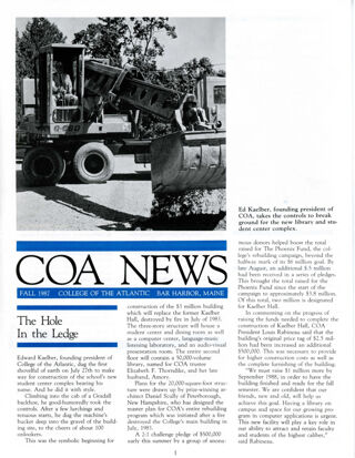 COA News, Fall 1987