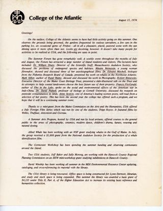 COA Newsletter, August 15, 1974