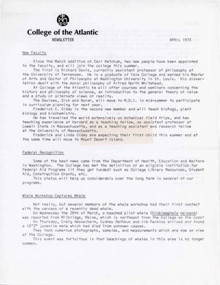 COA Newsletter, April 1973