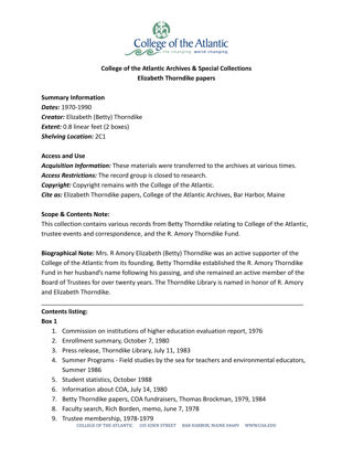 Elizabeth Thorndike papers<strong id="docs-internal-guid-45033da0-7fff-42ca-1725-f5b165954ce9"></strong>
