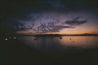 Sunset view of Bar Island from COA pier 