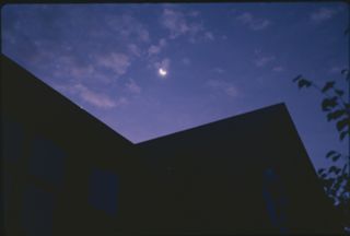 Moon above Kaelber Hall