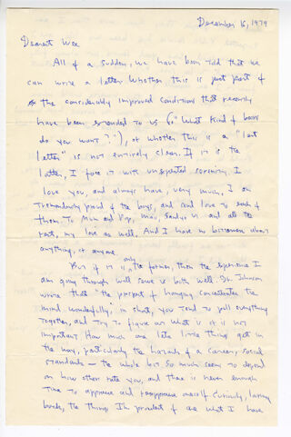 Letter to Louisa Kennedy from Moorhead "Mike" C. Kennedy, III, December 16, 1979