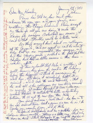 Letter to Louisa Kennedy from Bruce Laingen, Jan 24, 1980