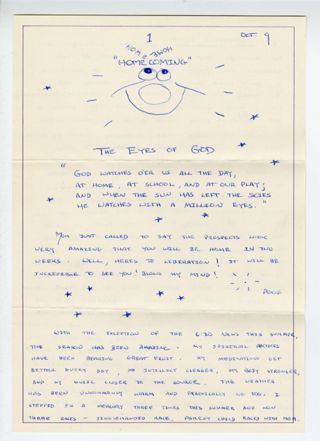 Letter to Mike Kennedy from Mark Kennedy, Oct 9, NY