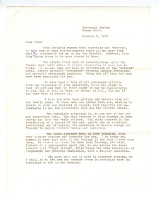 Letter to Mike Kennedy from Peter Kennedy, Oct 9, 1980