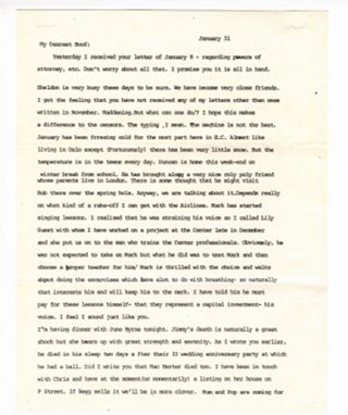Letter to Mike Kennedy from Louisa Kennedy, Jan 31, NY
