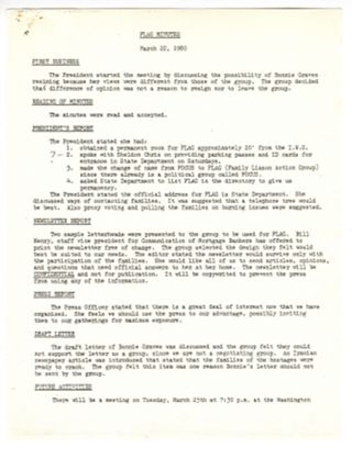 FLAG Meeting Minutes, March 22, 1980