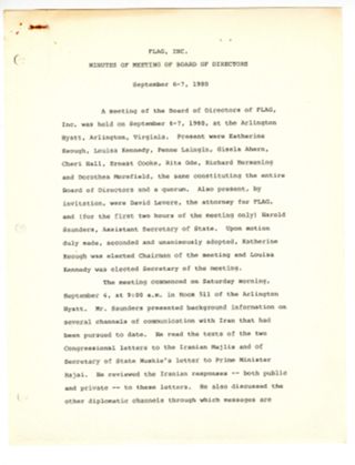 FLAG Board of Directors' Meeting Minutes, Sept 6-7, 1980