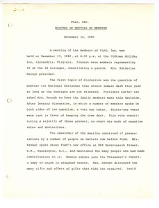 FLAG Members Meeting Minutes, Dec ember 13, 1980