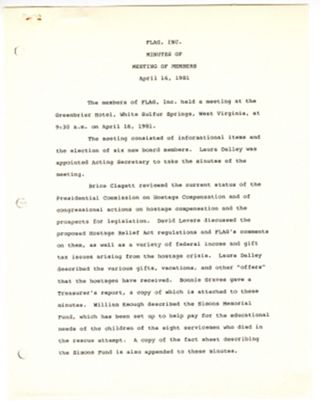 FLAG Members Meeting Minutes, April 16, 1981