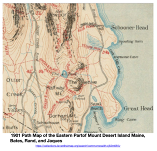 reference item ~ Path Map, 1901, Eastern MDI by Bates, Rand, and Jaques