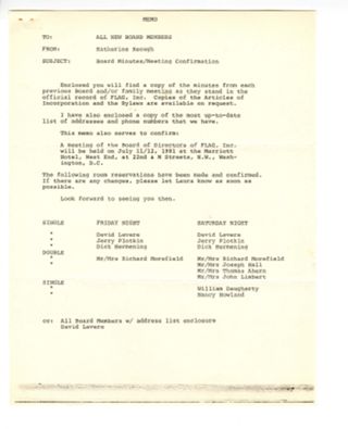 Board Meeting Minutes Memo, ND