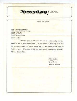 Letter to Louisa Kennedy from Arnold Abrams, April 10, 1980